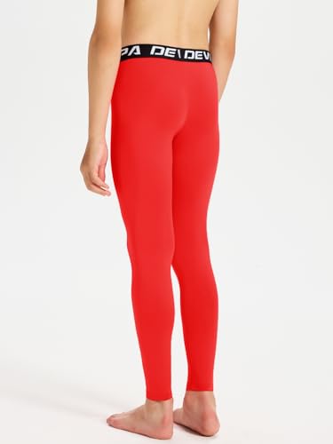 Image of DEVOROPA Boys Leggings Youth Compression Pants Sports Tights Basketball Football Baseball Soccer Baselayer Slim /Regular /Husky
