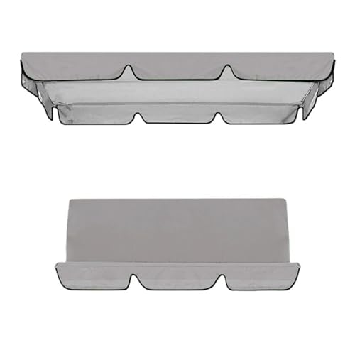 Auvent de rechange imperméable pour balancelle de jardin Hollywood - Toit de balançoire de jardin durable - Gris - Dessus de pergola pour terrasse