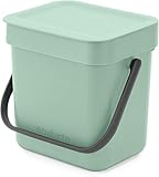 Brabantia Sort & Go 3L Cubo de basura (verde jade), cubo basura reciclaje con...