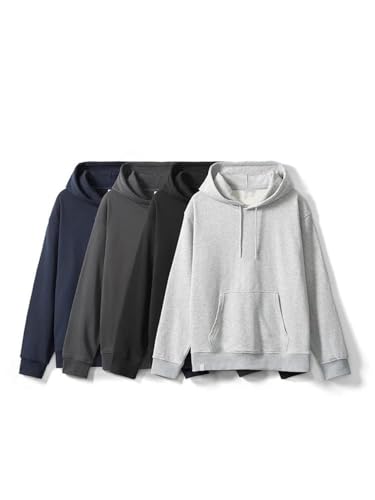 Men Hoodies Sweats Drop Shoulder Long Sleeve Sweatshirt With Large Pockets2