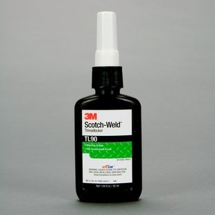 3M Scotch-Weld TL90 Threadlocker - Green Liquid 1.69 fl oz Bottle - Tensile Strength 60 to 190 psi - 62616 [Price is per Bottle]