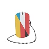 Plaque d'identification pour chien - Drapeau du Luxembourg de l'Allemagne - 30 x 50 mm