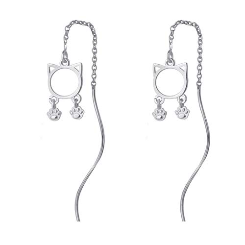 Orecchini chic a forma di gatto con impronte di