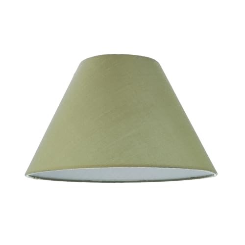 Classic Traditional 10" Olive Green Cotton Coolie Lampshade Suitable for Table Lamp or Pendant | 25cm x 17cm x 10cm by Happy Homewares