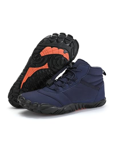 Bareway Winter Barefoot Shoes Mens Womens Minimalist Snow Barefoot Boots Waterproof Fur Lining Hiking Boots