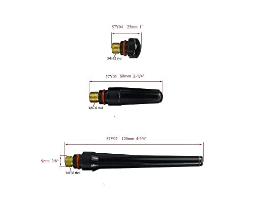Image of RIVERWELD TIG Torch Ceramic Cups Outside Inside 90º 10N50 1 /4 inch 6.5mm 10pcs | with TIG Collet Body 10N24 10N32 3 /32 inch 2.4mm Back Cap 57Y Series Cup Gasket 18CG SR WP 17 18 26 TIG Welding Torch