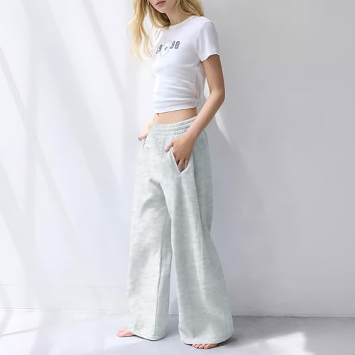 Barrel Sweatpants Women Baggy Wide Leg Oversized Low Rise Interior Drawstring Lounge Sweatpant with Pockets2