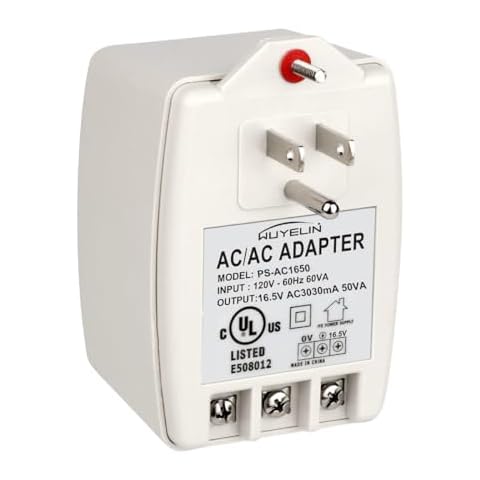 16.5V 50VA Alarm Systems and Doorbell Transformer，16.5V Plug in Transformer Compatible with All of Doorbell,Home Security Systems Zone Control Panel Transformer Auto-Resetting Fuse Cover
