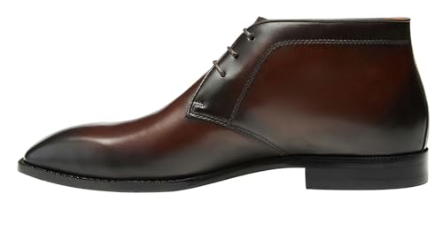 Image of Santimon Men's Chukka Boots Leather Lace Up Classic Ankle Boots Business Casual Desert Boot