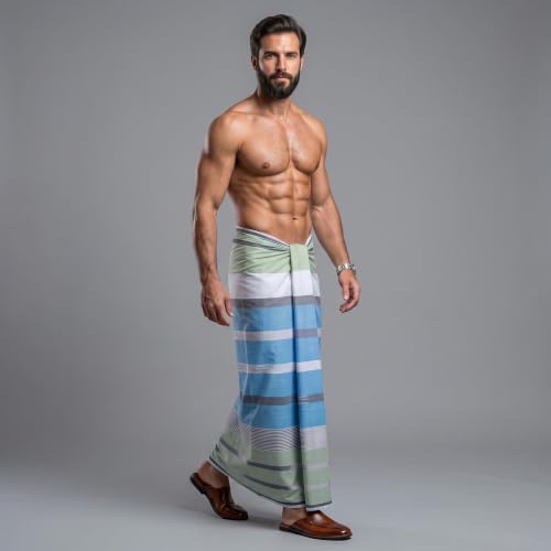 Image of Men's Cotton Lungi | Soft Breathable Wrap Around Lungi | Comfortable Daily & Home Wear for Men