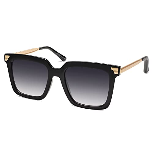 SOJOS Retro Oversized Square Sunglasses for Women Trendy Vintage Shades Classic Big Sun Glasses UV400 SJ2216A - Main Image