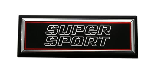 Image of 1pc New Super Sport Dash Emblem 3D Badge Replacement for 81-87 El Camino 83-88 Monte Carlo SS (Chrome Black)