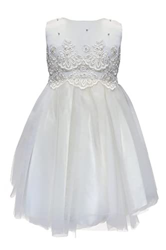 Ivory Rustic Flower Girl Dress Toddler - Lace Flower Girl Dresses for Wedding Vintage - Bestidos para Niñas de Boda