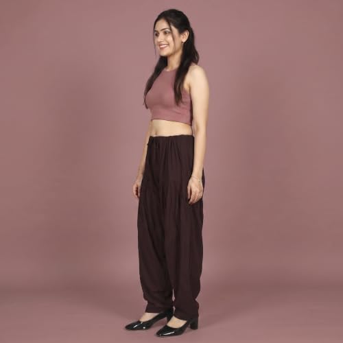 Image of FASHION GALLERY Women's Rayon Relaxed Fit Patiala Salwar with Full Length Drawstring Closure Type and Flexible Waist | Patiala Pant for Woman Free Size Fit Upto XXL