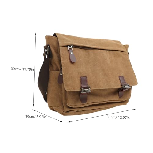 HOMSFOU Mens Satchel School Bag Canvas Messenger Bag Crossbody Book Fashionable and Practical Lightweight and Shoulder Strap2