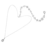 KESYOO Collar de Cristal para Novia Cadena Larga Trasera de Plata, Elegante y Único para Boda o Fiesta, Accesorio de Decoración y Obsequio Adecuado