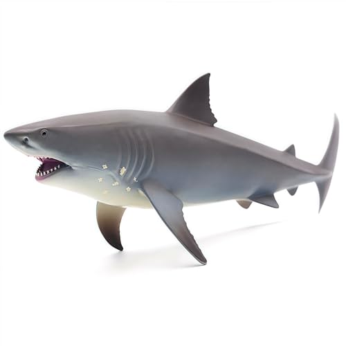 Gemini&Genius Realistic Great White Shark Action Figure - Ocean Shark Gift, Birthday Party & Baby Shower Cake Topper, Bath & Swimming Toy