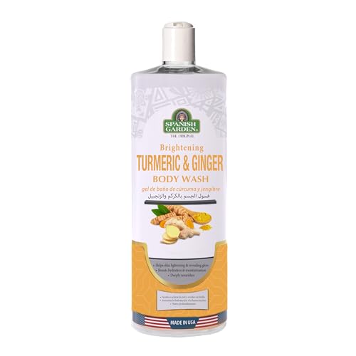 Image of Spanish Garden Turmeric Ginger Body Wash for Men & Women - Brightening Cleansing Gel Body Wash with Hydration Support - Healthy Body Gel for Daily Use - Smooth Body Gel for All Skin Types 4 FL Oz