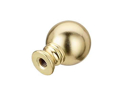 Image of Aspen Creative 24041-11, Ball Shape Finial for Lamp Shade, Steel in Brass Finish, 1-3 /8 inch Height