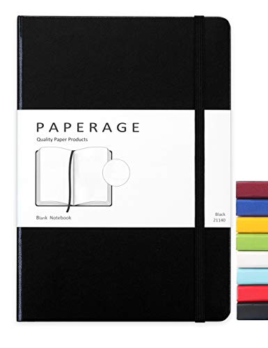 Paperage Journal Blank Page Notebook, Hard Cover, Medium 5.7 x 8 inches, 100