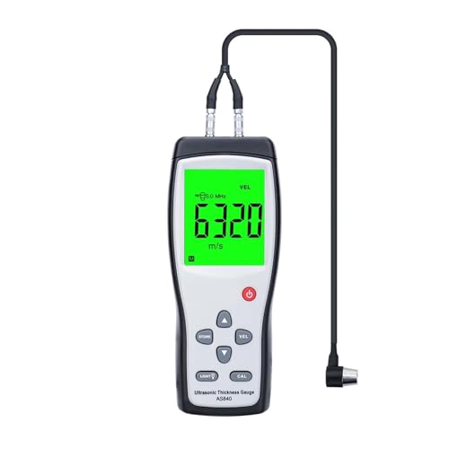 Medidor de espesor ultrasónico digital, medidor velocidad del sonido, comprobador profundidad metal 1,2-225 mm con pantalla LCD Con calibración automática
