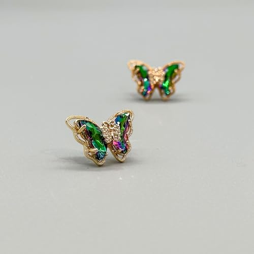 Butterfly Stud Earrings For Women, 925 Sterling Sliver Needles Safe & Hypoallergenic For Sensitive Ears, Bright Crystal Butterfly Stud Earring, Dainty Earrings For Women Girls, Butterfly Stud Earring 5