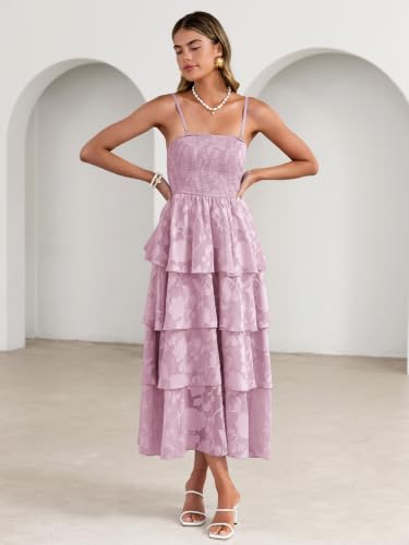 Image of Simplee Womens Summer Strapless Maxi Dress 2026 Boho Floral Off Shoulder Wedding Guest Dresses Tiered Beach Long Sundress