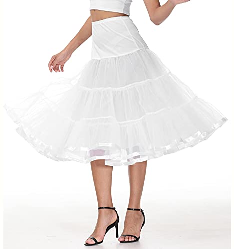 Vanrose Jan Calf Length Petticoat 30 inch for Women Fluffy Tutu Skirt 50s Vintage Underskirt Crinoline3