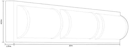 allen + roth Kinsley 3-Light Chrome Modern/Contemporary Vanity Light