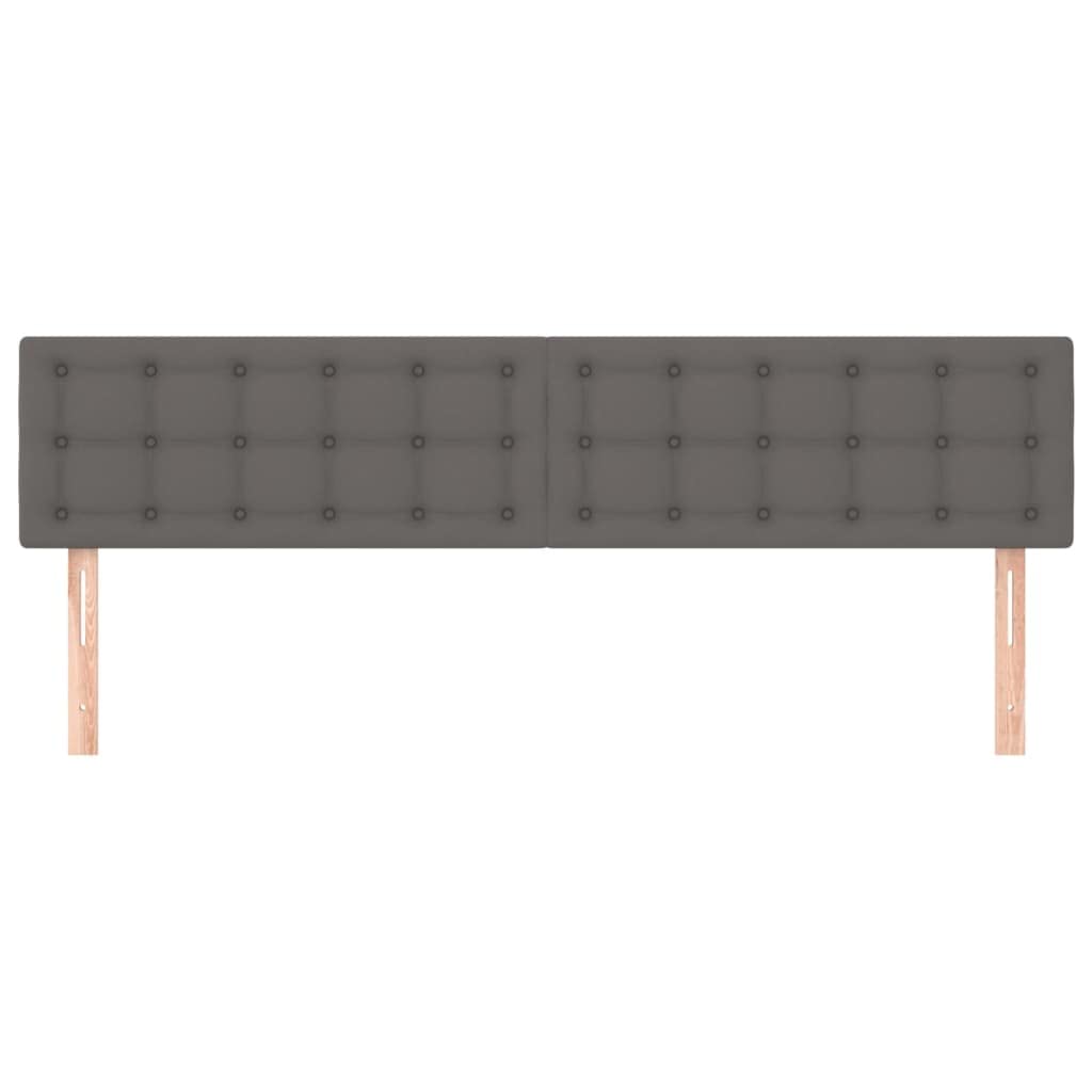 vidaXL Têtes de Lit Meubles de Chambre à Coucher Accessoires de Lit Simple Têtes de Cadre de Lit Intérieur Gris 200x5x78/88 cm Similicuir