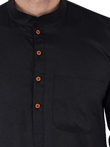 Image of HUZUR Kurta Pyjama For Men's Cotton Casual Wear Long Straight Men's Kurta Set