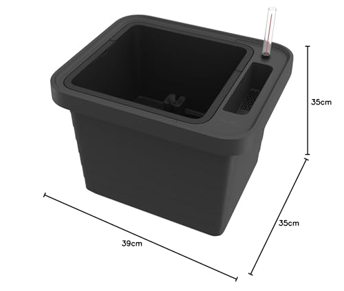 Plastia 1909714024 Bewässerungskasten Berberis Uno, 45 x 39 x 35cm, anthrazite