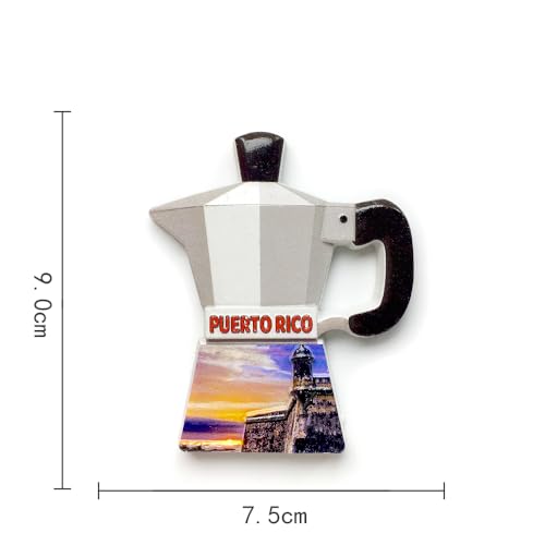 Imán decorativo cafetera Puerto Rico 9x7.5 cm miniatura 2