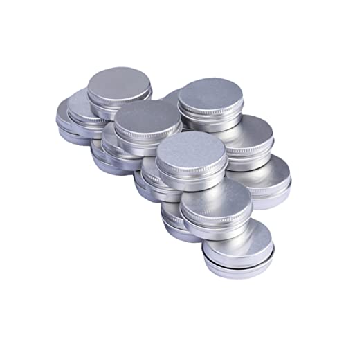 Healeved 24 Piezas Tarros De Crema Con Tapas Soplo Tarro De Crema Vacío Rociar Botella Desmaquillante Tamaño Viaje Botella Recargable De Perfume De Viaje Contenedor De Loción Silver