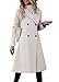 Danedvi Womens Long Double Breasted Coats Lapel Collar Pea Coat Winter Slim Fit Jackets Trench Coat Outwear
