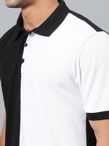 Image of KOTTY Men Solid Spread Collar Cotton Blend T-Shirt