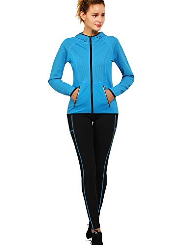 Active Wear Sets for Women -Workout Clothes Gym Wear TracksuitsYoga Jogging Track Outfit Legging Jacket 2 Pieces Set - Thumbnail 2