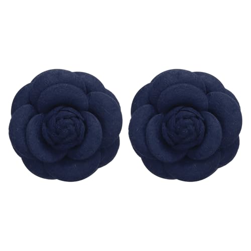Image of PATIKIL Camellia Fabric Pin, 2 Pcs Flower Brooch Artificial Flowers Brooches for Women Girls Cloth Wedding Party Decor Accessories Jewelry Gift, White