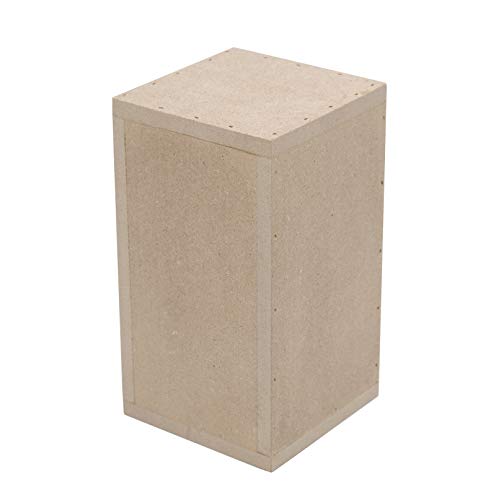 Paintersisters Sockel unlackiert MDF Gr. S - (10x10x18 cm) allseitig geschlossen, akkurat verarbeitet, Podest für Objekte und Kunst, Deko, Pflanzensäule, Schaufenster