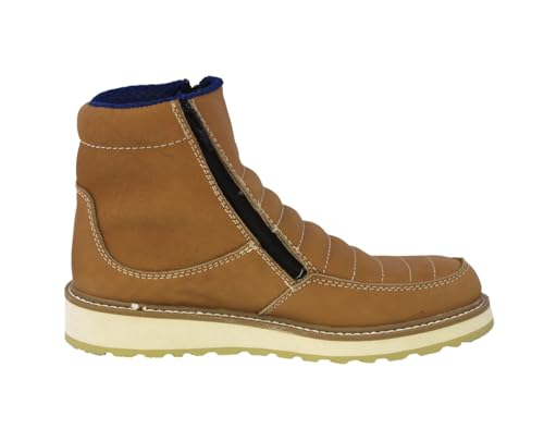 Mens T40W Honey Brown Work Boots Real Leather Slip Resistant Soft Toe2