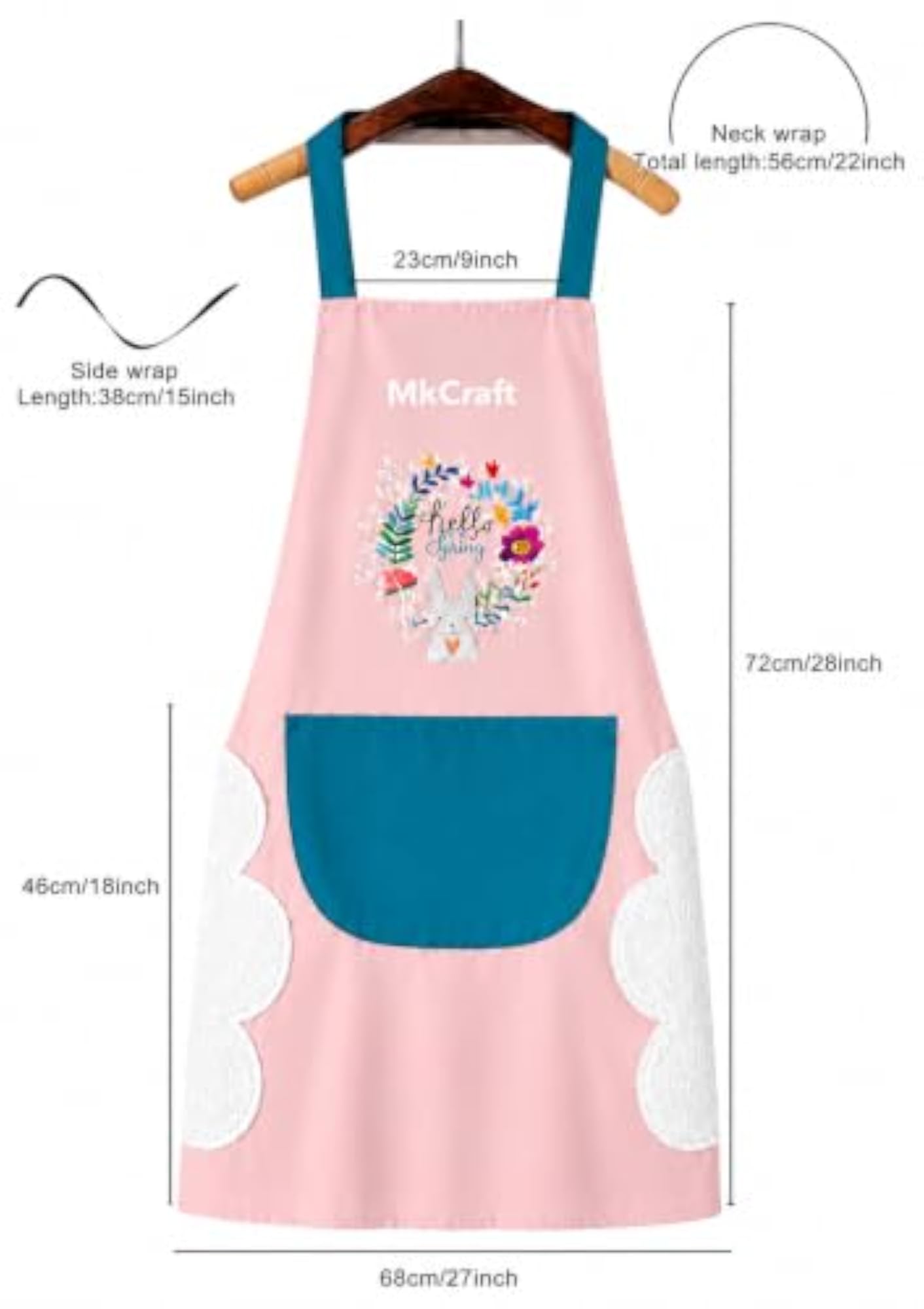 Waterproof Kitchen Apron for Women, Adjustable Chef Apron with Pocket
