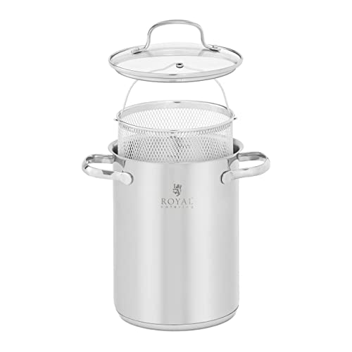 Royal Catering RCSSP_01 Casserole à asperges Pour toutes plaques de cuisson Utilisations diverses 4 l Hauteur 215 mm Cuiseur à asperges à induction Cuit-asperge