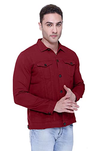 Image of Men Regular Fit Washed Full Sleeve Denim Jacket