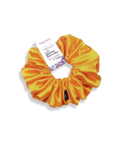 Image of Satin Scrunchies Hair Bands for Women | No-Damage Elastic Hair Ties for Ponytails & Buns | Fluffy & Stylish Rubber Bands | Extra Large Size | Pack of 5