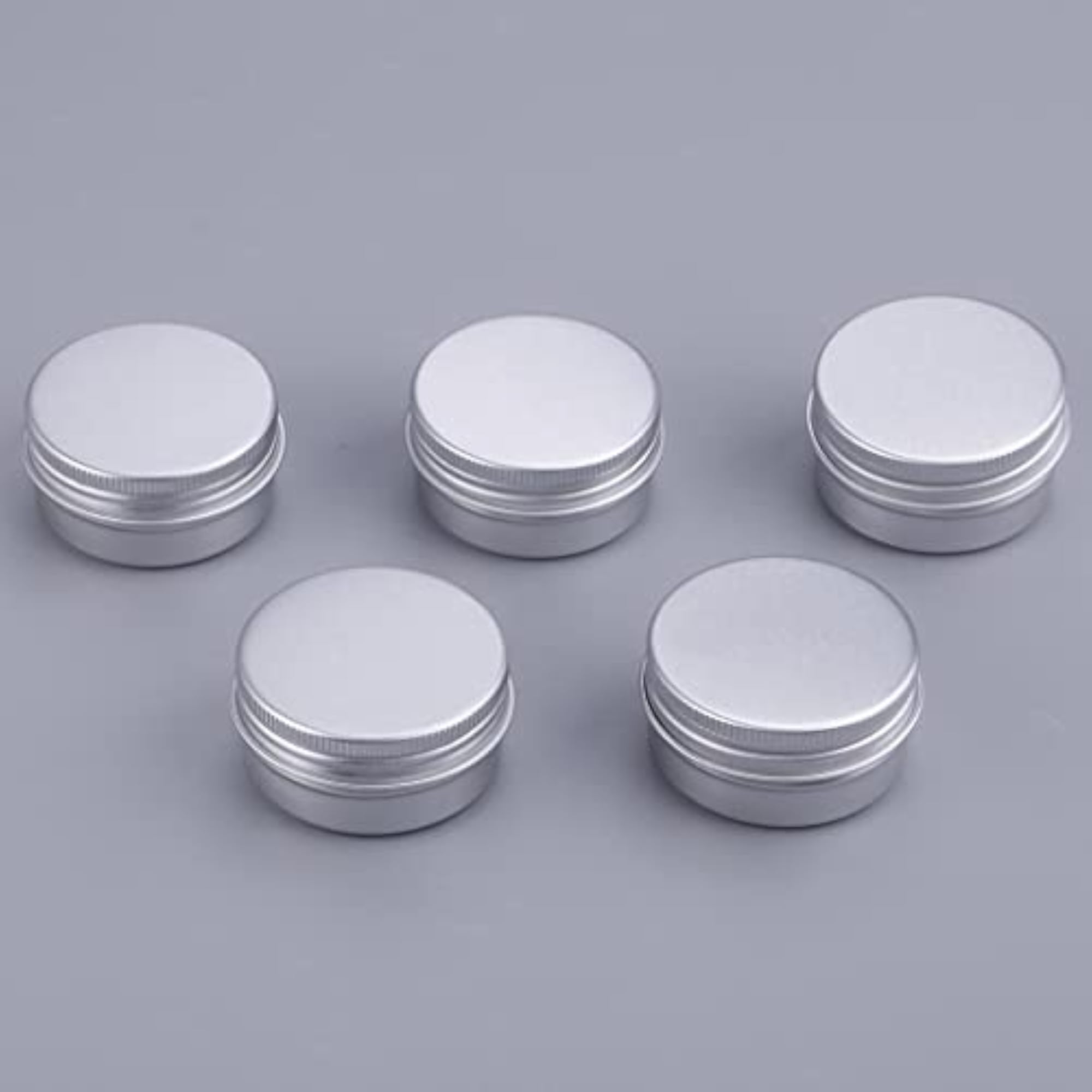5 Pieces Aluminum Lip Balm Jar Containers, 30ML