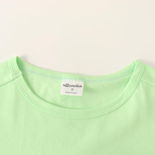 Image of Noomelfish Girls Short Sleeve Heart Pocket T-Shirts Casual Cotton Tee Tops Blouse (5-12 Years)