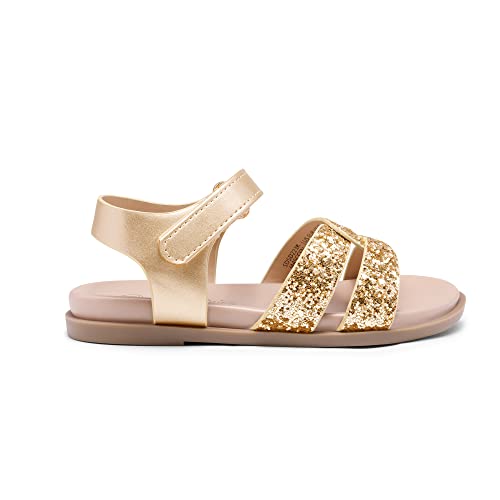 Image of DREAM PAIRS Girls Sandals Open Toe Princess Flat Sandals Strappy Summer Shoes Toddler /Little Kid