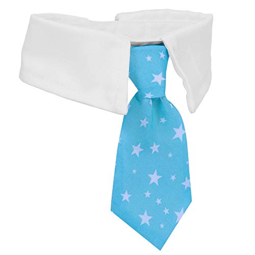 Cachorro de estimação vestido com coleira falsa gravata estrela de cinco pontas (CW12 azul)
