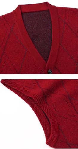 Men's Cashmere 100% Knitted Cardigan V-Neck Sleeveless Vest Knitwear Knitted Waistcoat Sweater Cardigans Tank Tops3