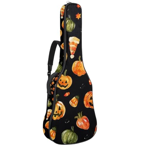 Sac à dos guitare basse imperméable tissu Oxford et étui souple 109 cm citrouille